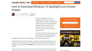 How to Download Windows 10 Spotlight/Lock Screen Images