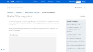 Box for Office Integrations - Box Community