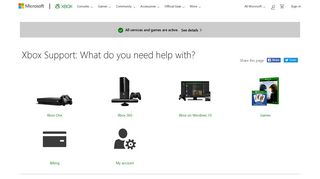 Xbox One Support | Xbox 360 Support | Xbox Live and Billing Support