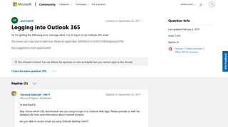 Logging into Outlook 365 - Microsoft Community