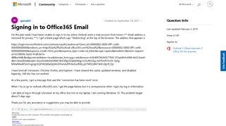 Signing in to Office365 Email - Microsoft Community