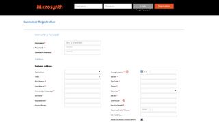 Microsynth Webshop Register/Login