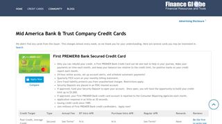 Best Mid America Bank Trust Company Credit Cards | Finance Globe