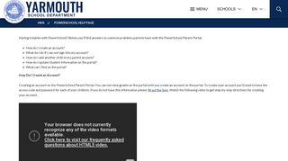 PowerSchool Help Page - Yarmouth School Department