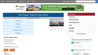 Mid Oregon Federal Credit Union - Bend, OR - Credit Unions Online