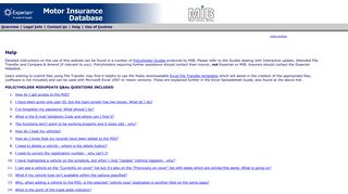 Experian e-insurance > FAQs - MID Portal Login