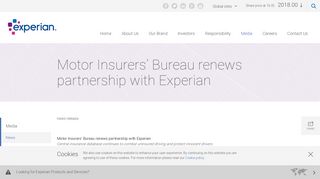 Experian plc - Motor Insurers' Bureau renews partnership with Experian