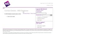 NIG Network - Contact Details - MID Database