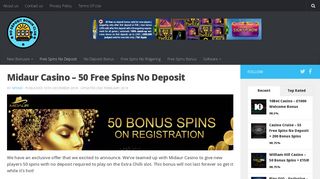 Midaur Casino - 50 Free Spins No Deposit - No Deposit Bonus Club