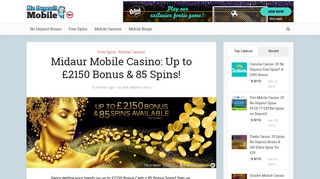 Midaur Mobile Casino: Up to £2150 Bonus & 85 Spins!