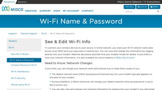 How to Find Wireless Network Name and Password - Midco
