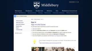 Sign In | Middlebury