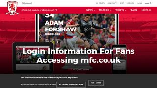 Login Information For Fans Accessing mfc.co.uk | Middlesbrough FC