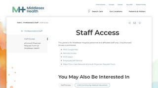 Staff Access // Middlesex Health - Middlesex Hospital