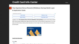 Visa Signature Bonus Rewards (Middlesex Savings Bank) Login ...