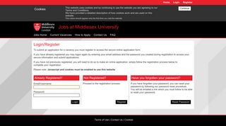 Login - Jobs at Middlesex University