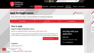 Apply for taught courses | Middlesex University London