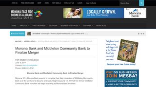 Monona Bank and Middleton Community Bank to Finalize Merger ...