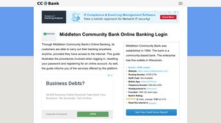 Middleton Community Bank Online Banking Login - CC ... - CCBank.us