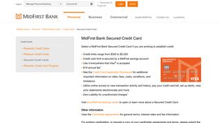 Secured Credit Cards - MidFirst Bank