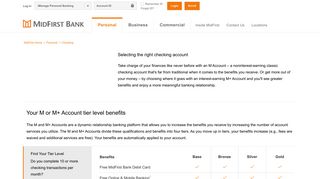 M Checking & M+ Checking - MidFirst Bank