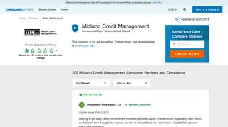 Top 206 Reviews and Complaints about Midland Credit Management