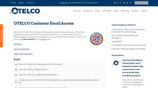 OTT Communications Customer Email Access - OTELCO