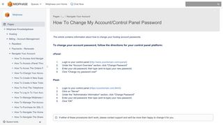 How To Change My Account/Control Panel Password - Midphase ...