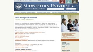 OEE Preceptor Resources | Midwestern University
