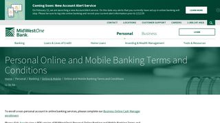 Online and Mobile Banking Terms and Conditions | MidWestOne Bank