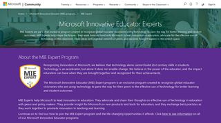 Microsoft Innovative Educator (MIE) Programs- MIE Expert - Microsoft ...