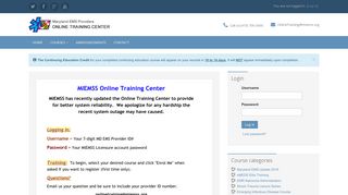 MIEMSS Online Training
