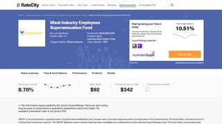 Meat Industry Employees Superannuation Fund - RateCity