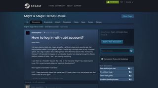 How to log in with ubi account? :: Might & Magic Heroes Online ...
