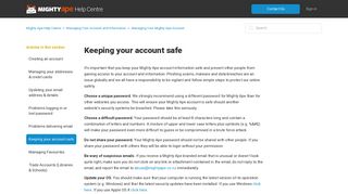 Keeping your account safe – Mighty Ape Help Centre