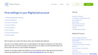 First settings in your MightyCall account | MightyCall Support Portal