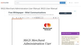 MiGS Merchant Administration User Manual. MiGS User Manual - PDF