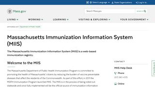 Massachusetts Immunization Information System (MIIS) | Mass.gov