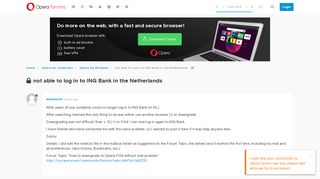 not able to log in to ING Bank in the Netherlands | Opera forums