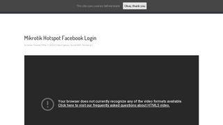 Mikrotik Hotspot Facebook Login - Fusion WiFi