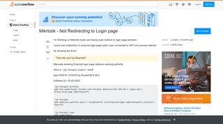 Mikrtotik - Not Redirecting to Login page - Stack Overflow