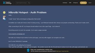 Mikrotik Hotspot - Auth Problem - Experts Exchange