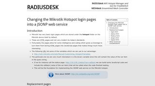 Changing the Mikrotik Hotspot login pages into a ... - RADIUSdesk