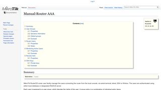 Manual:Router AAA - MikroTik Wiki