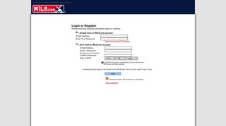 MiLB.com | Account Management - Login/Register