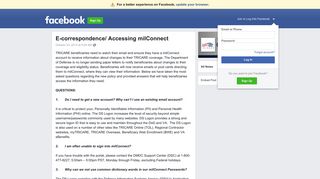 E-correspondence/ Accessing milConnect - Facebook