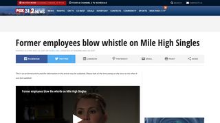 Former employees blow whistle on Mile High Singles | FOX31 Denver