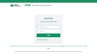 The login area for Arval customers and drivers