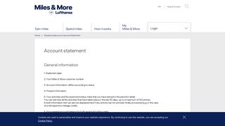 Miles & More - Account statement