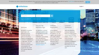 Milestone Customer Dashboard: Log in
